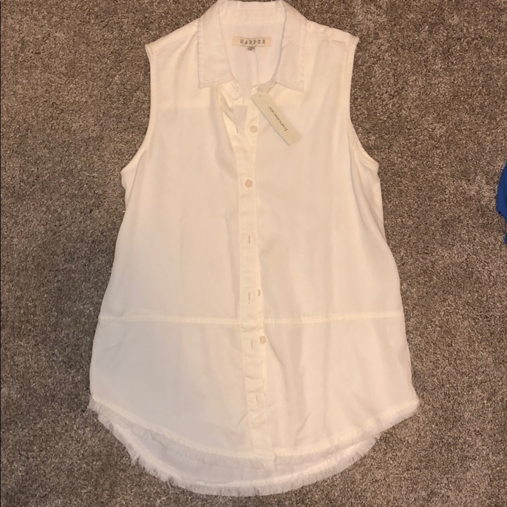 Raw Hem Blouse